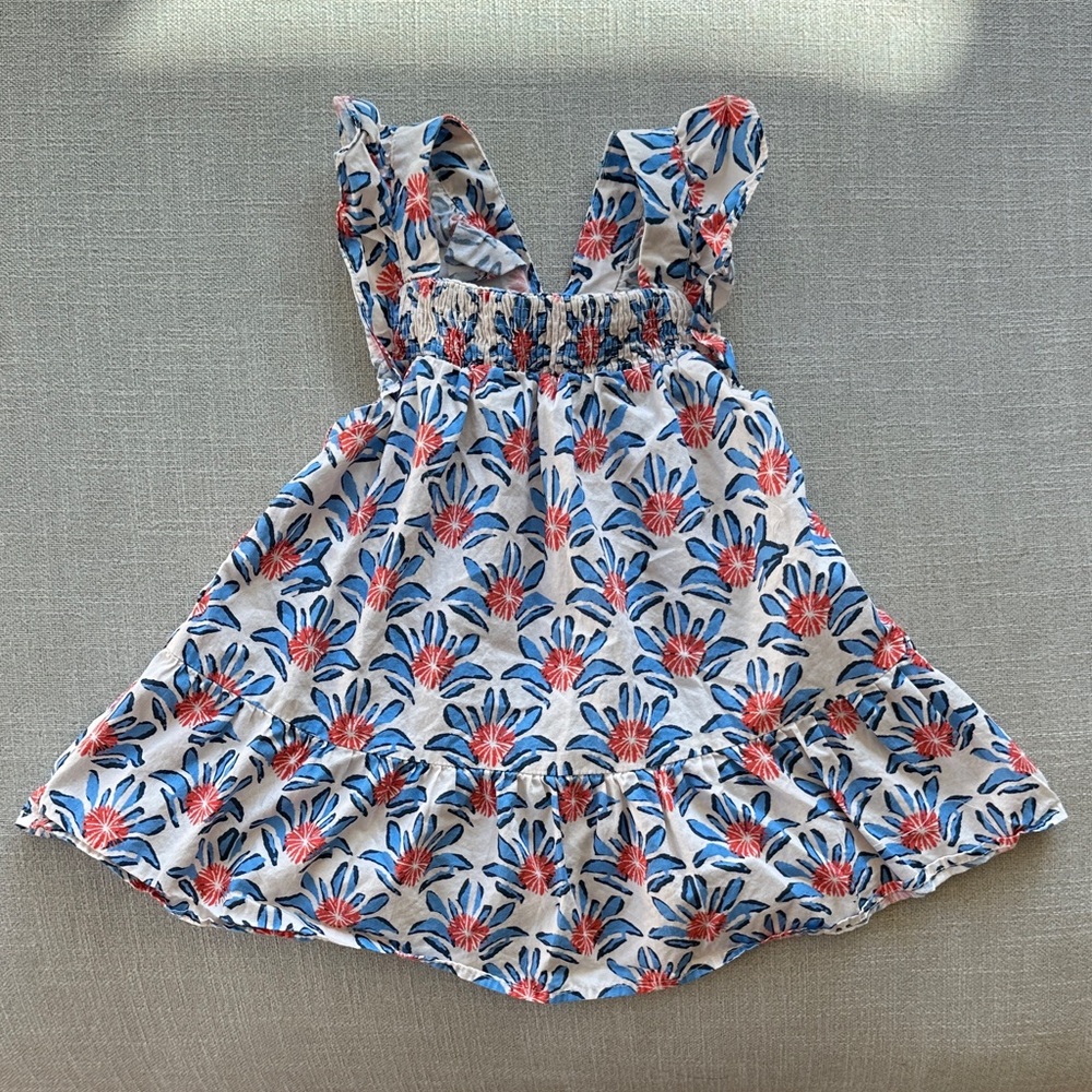 Zara Kids Floral Dress in Blue and Red